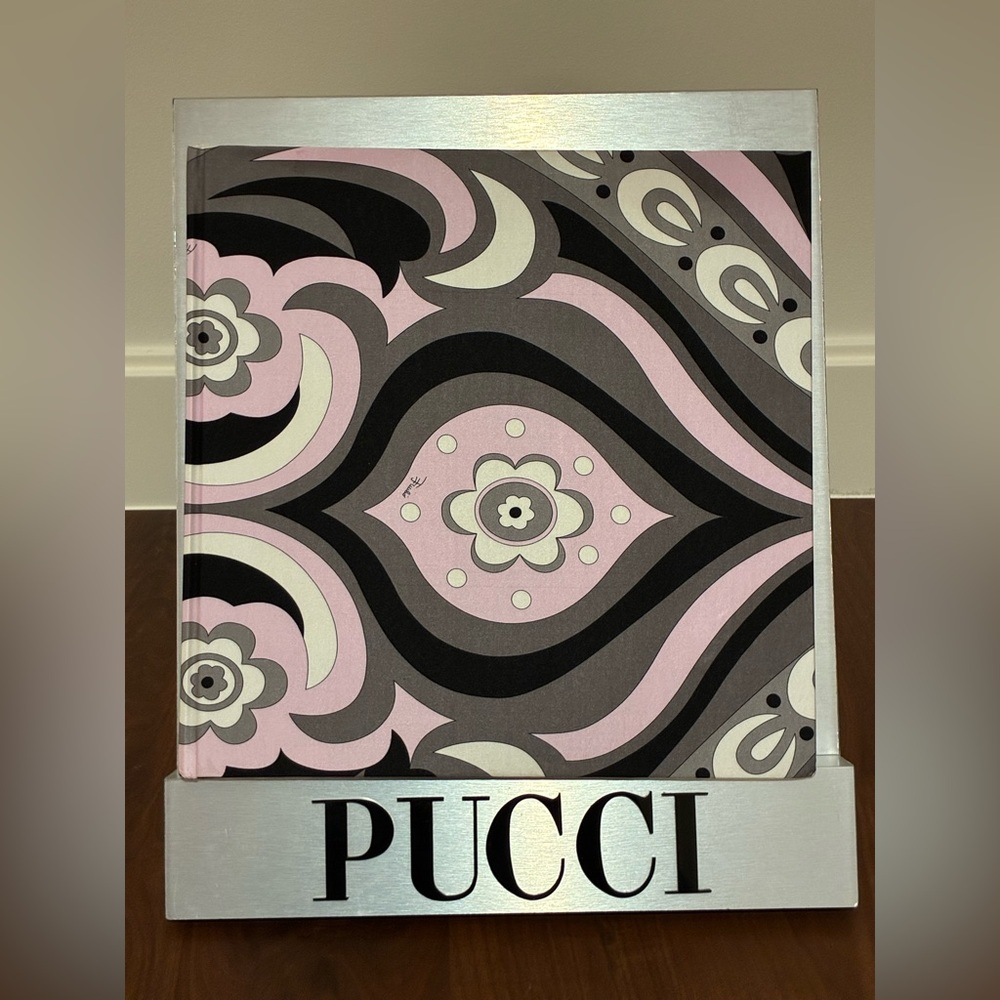 Emilio Pucci Fashion Story Book and Rare Metal Display Stand
